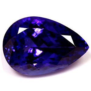 Tanzanit 19,33 ct, niebieski, szlif gruszka