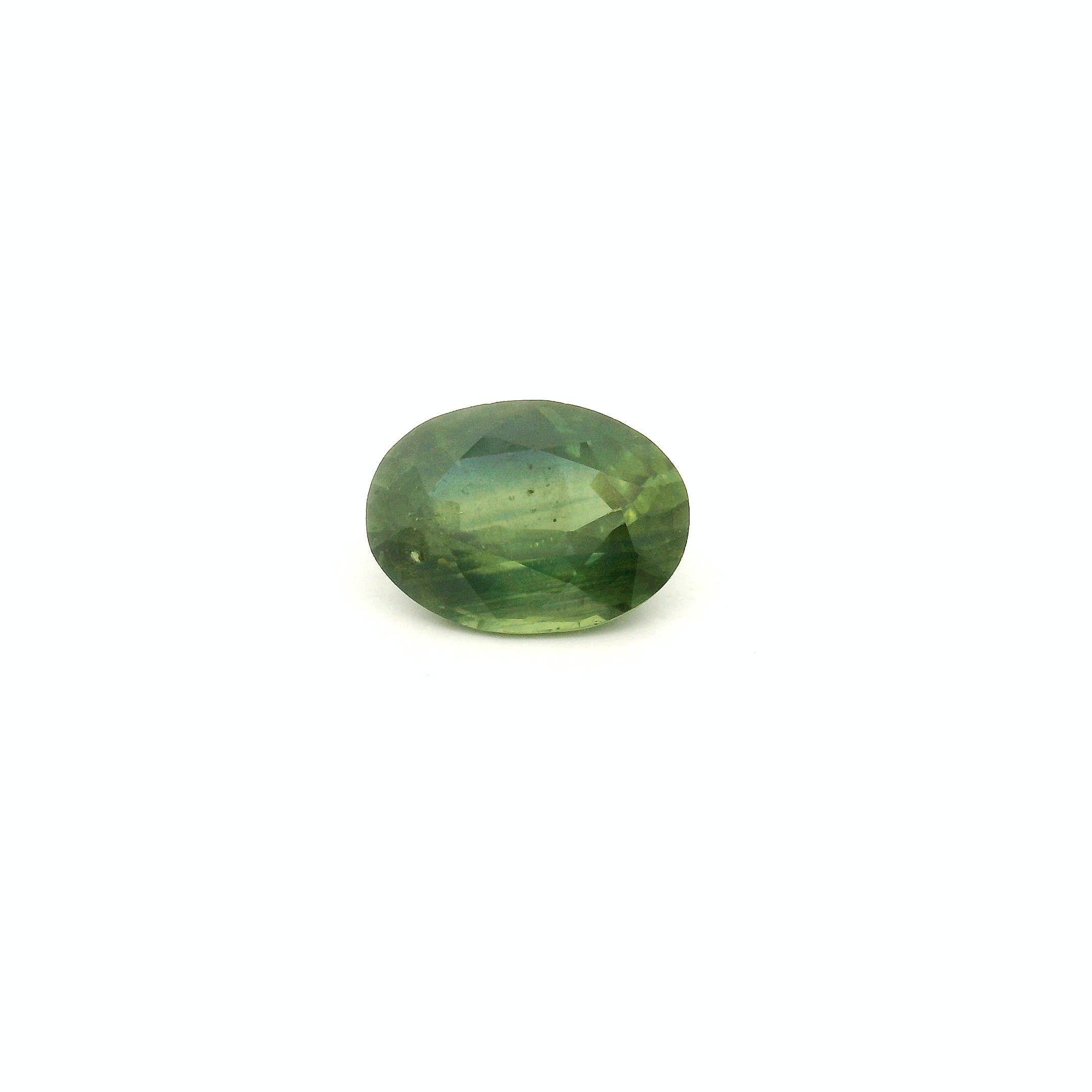 Szafir 1,07 ct, zielony, szlif owalny