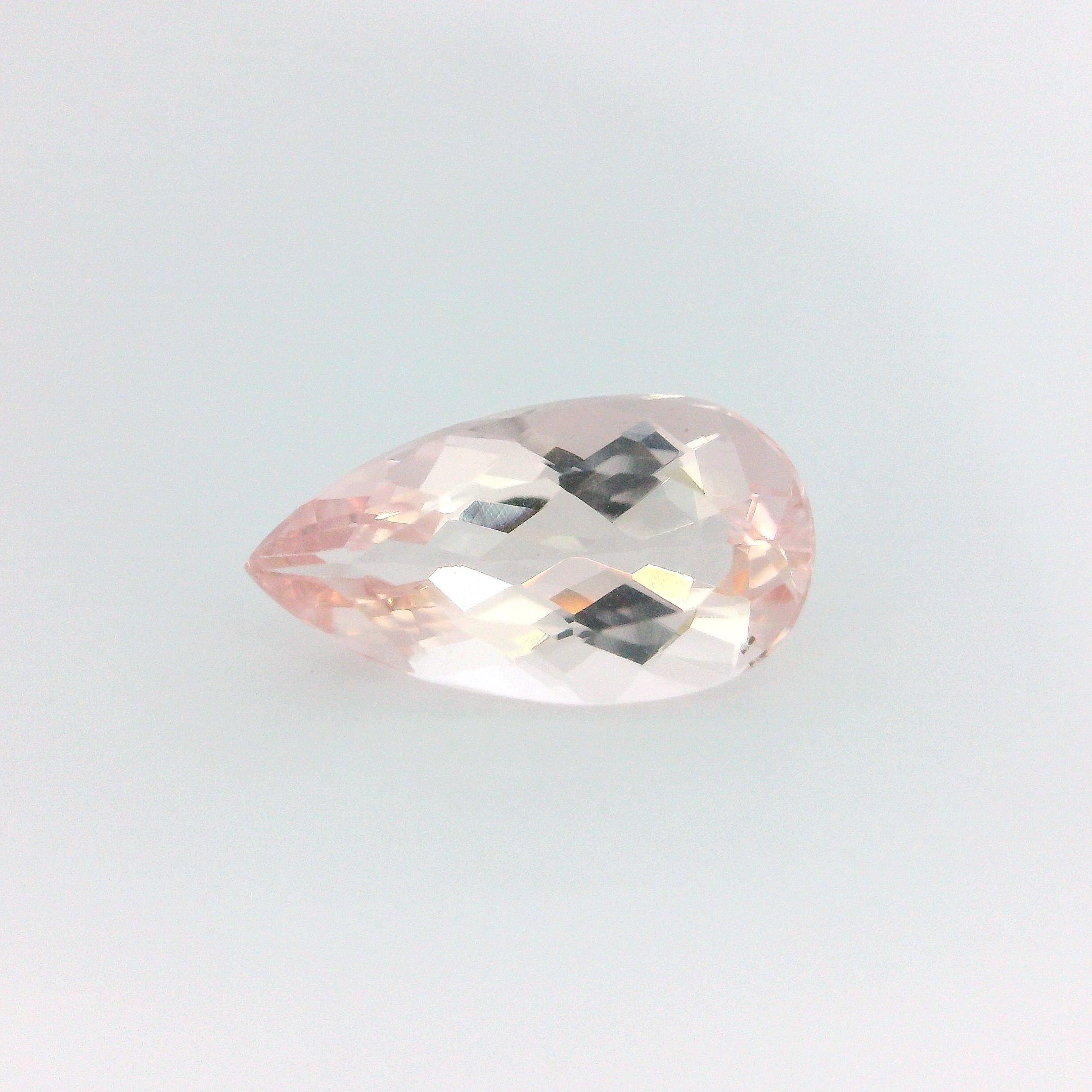 Morganit 2,42 ct, różowy, szlif gruszka