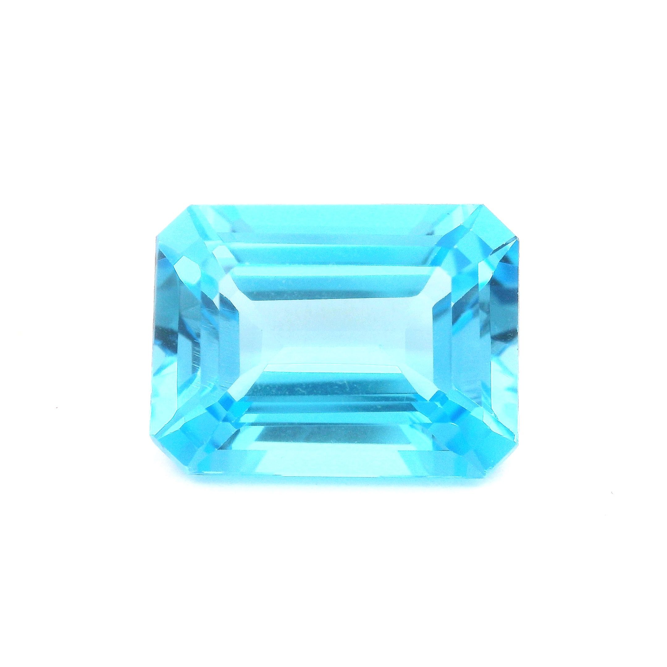 Topaz 14,17 ct, niebieski, szlif ośmiokątny