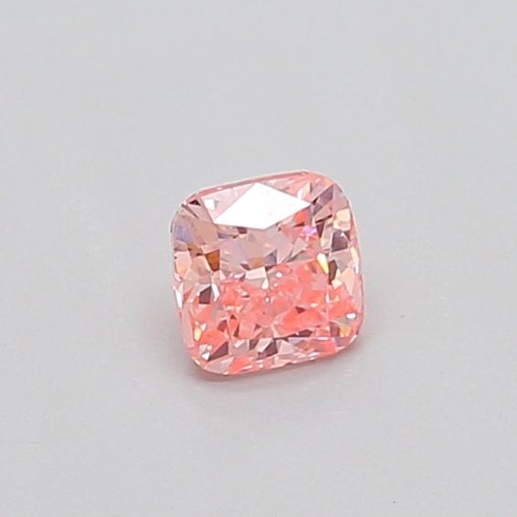 0.34 CT Fancy Intense Orangey Pink CUSHION BRILLIANT