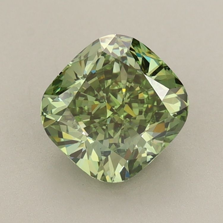 1.31 CT Fancy Vivid Green CUSHION BRILLIANT