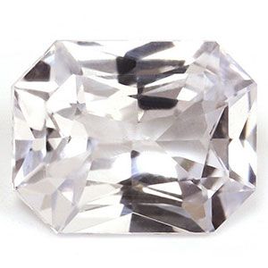 SAPPHIRE FACETED 1.52ct WHITE Snow White EC SRILANKA HEATED
