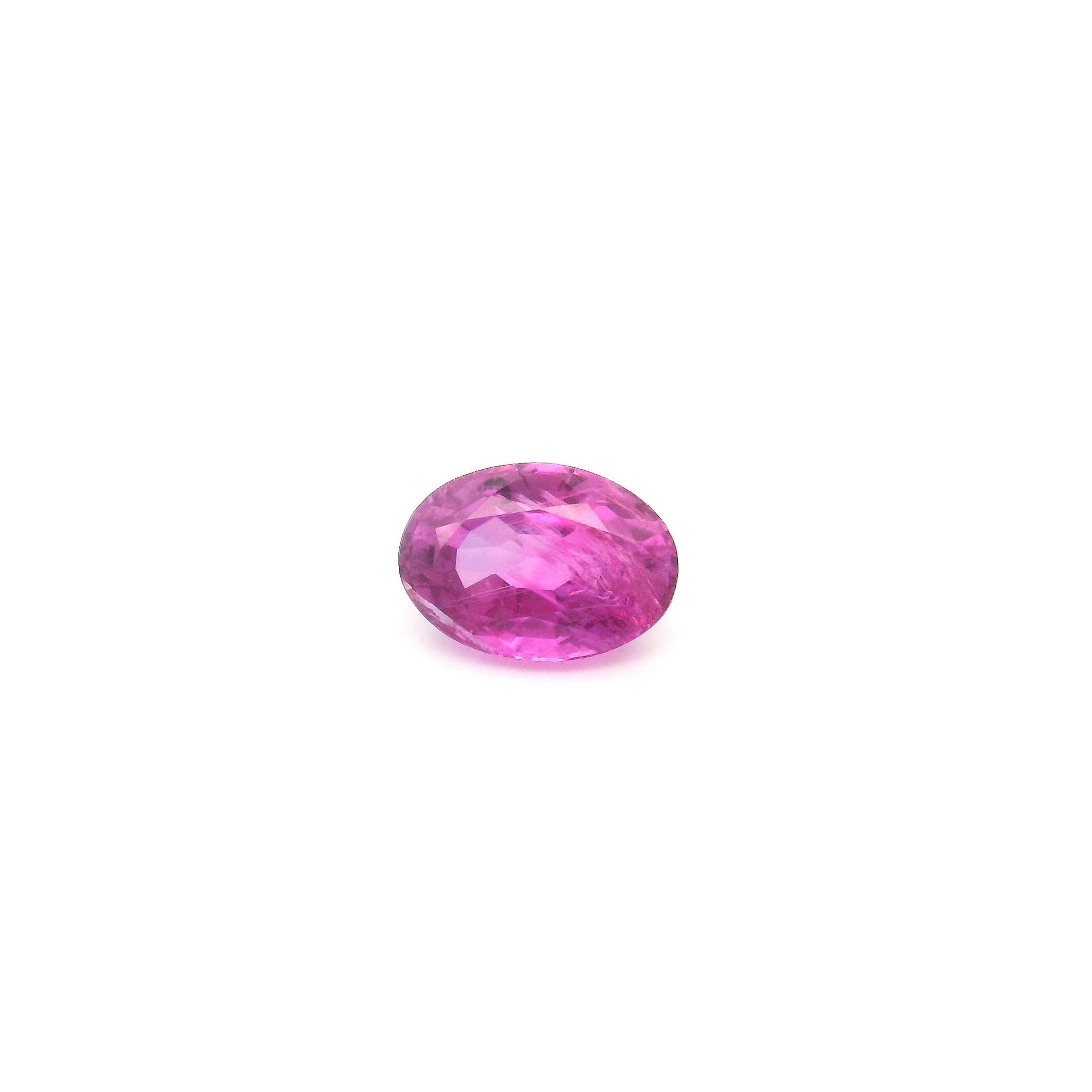 Szafir 1,04 ct, różowy, szlif owalny