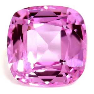 Szafir 1,01 ct, różowy, szlif cushion