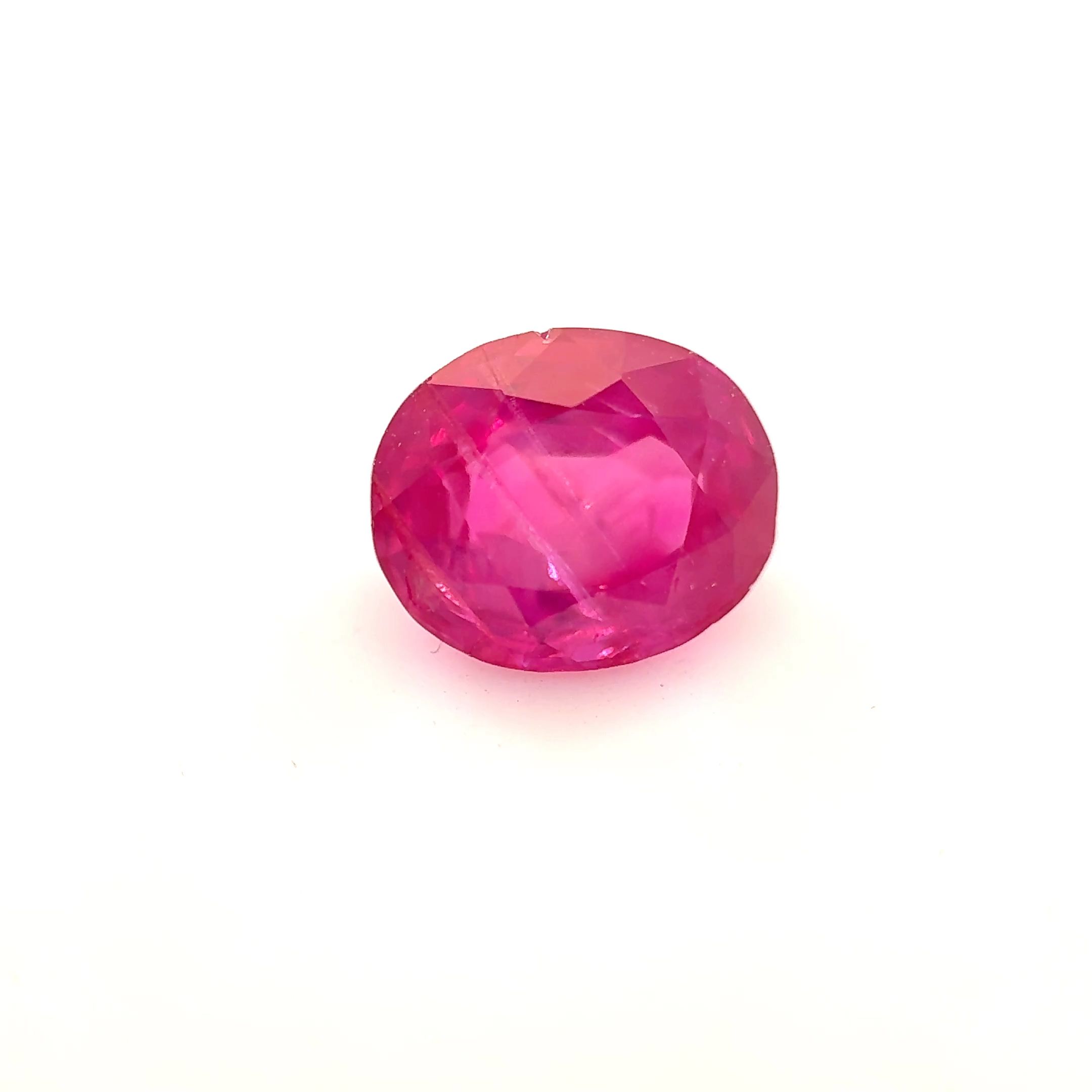 Rubin 1,50 ct, czerwony, szlif owalny
