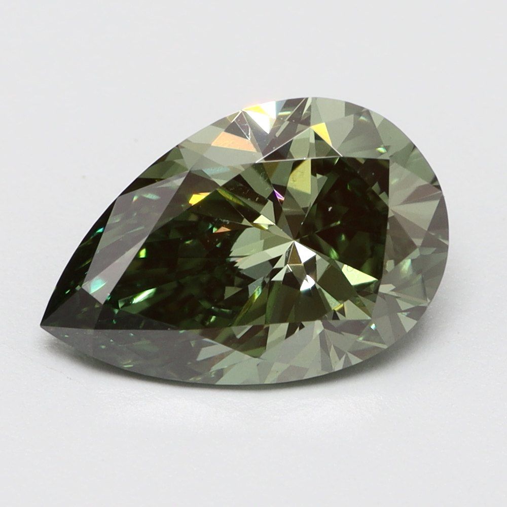 1.0 CT Fancy Vivid Green PEAR