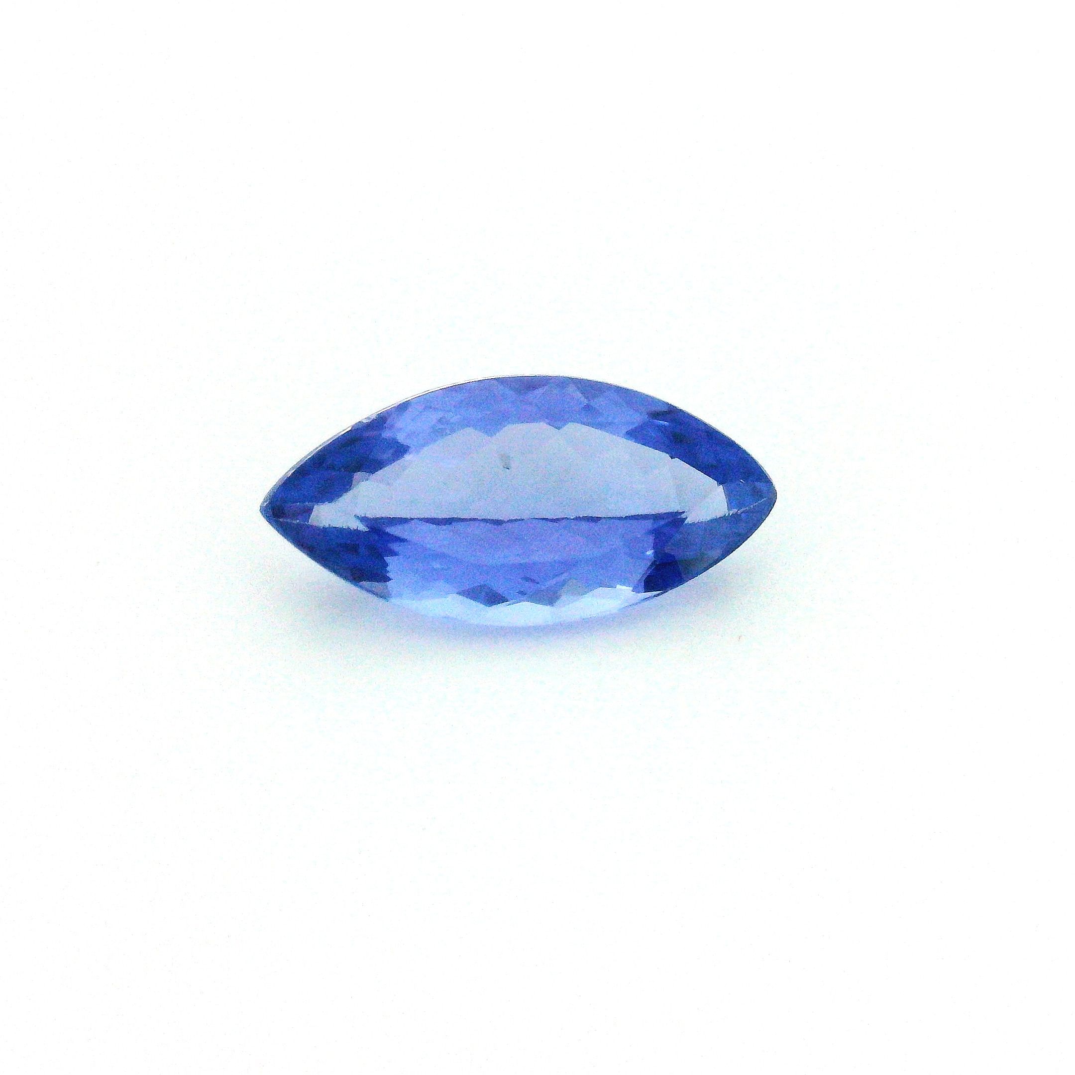 Tanzanit 1,65 ct, niebieski, szlif markiza