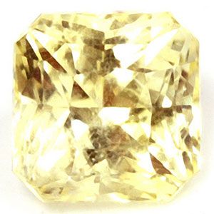 Szafir 1,23 ct, żółty, szlif szmaragdowy