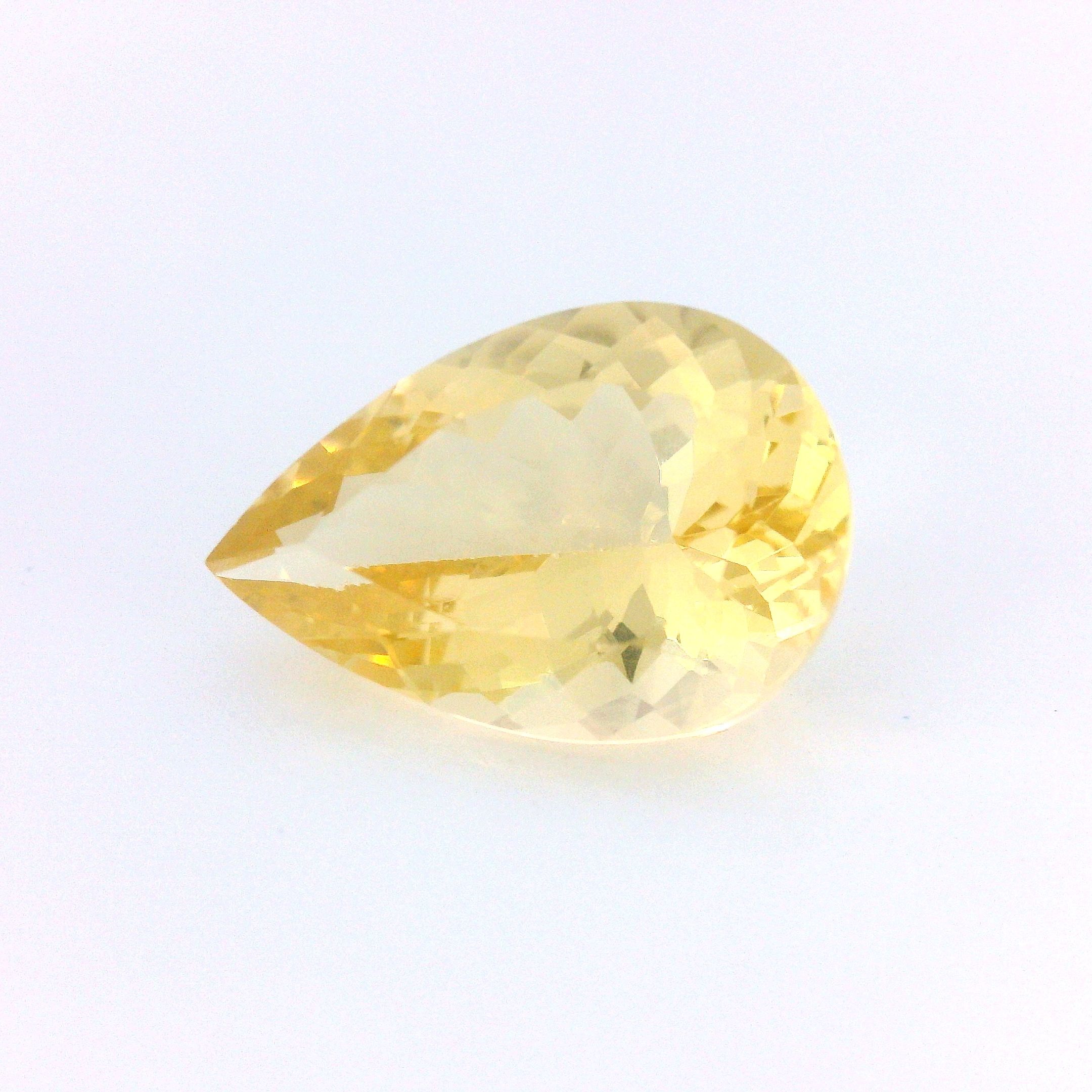 Heliodor 5,27 ct, żółty, szlif gruszka