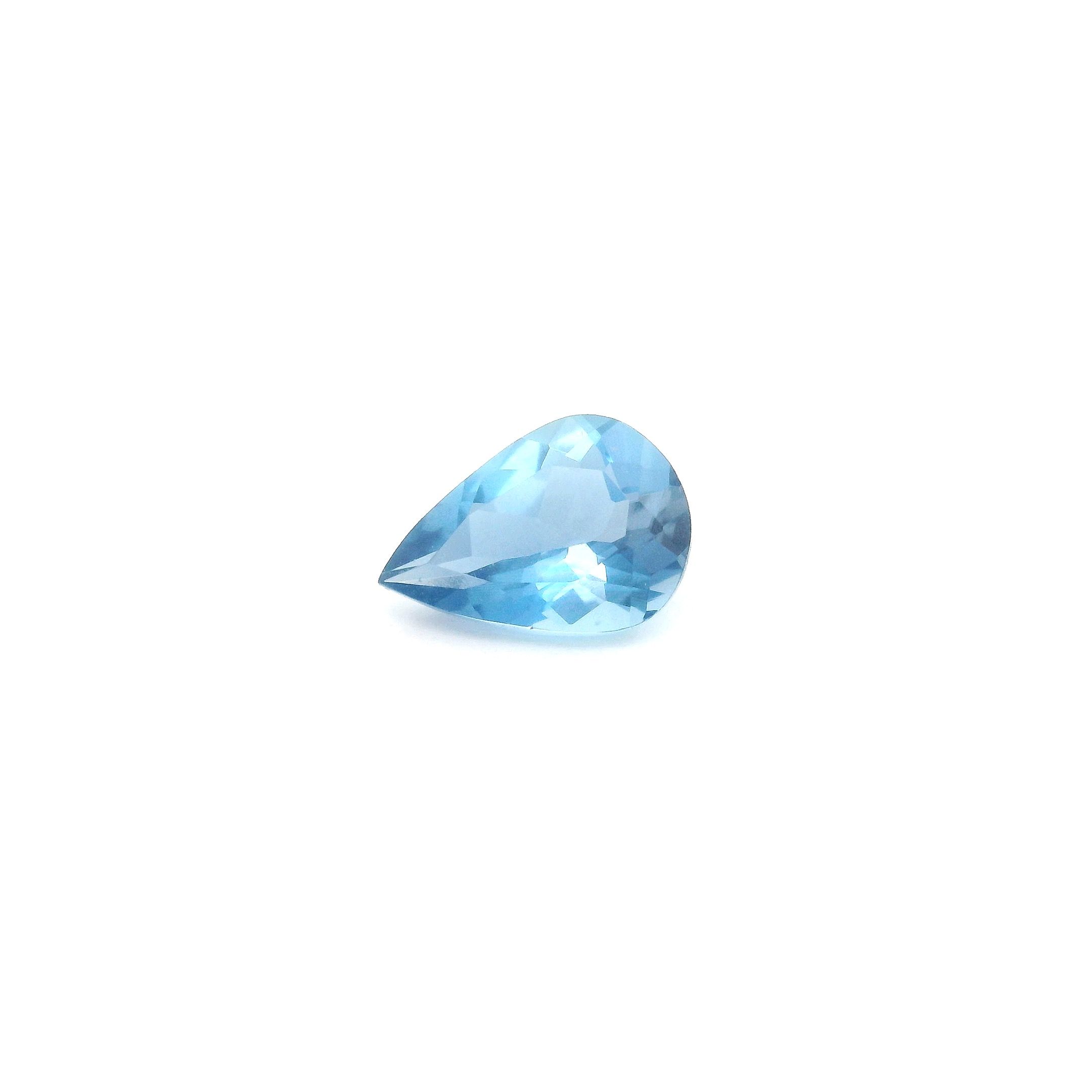 AQUAMARINE FACETED 0.59ct BLUE Medium EC BRAZIL HEATED