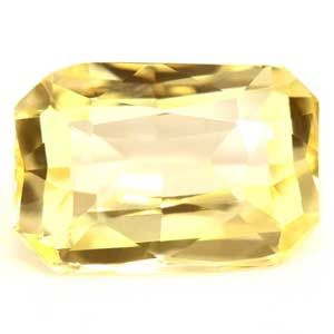 Szafir 1,09 ct, żółty, szlif szmaragdowy