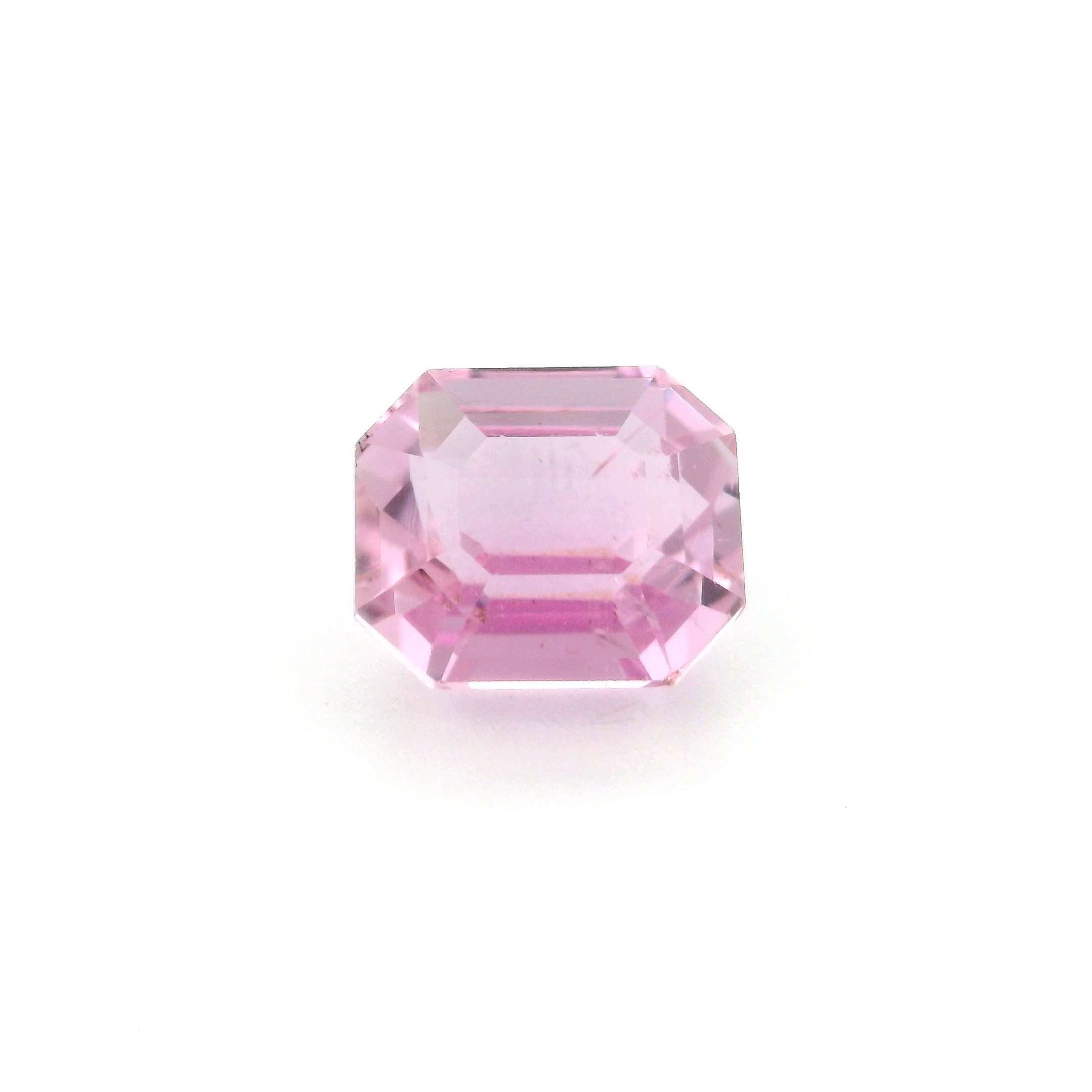 Kunzyt 5,37 ct, różowy, szlif ośmiokątny