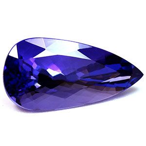 Tanzanit 7,40 ct, niebieski, szlif gruszka