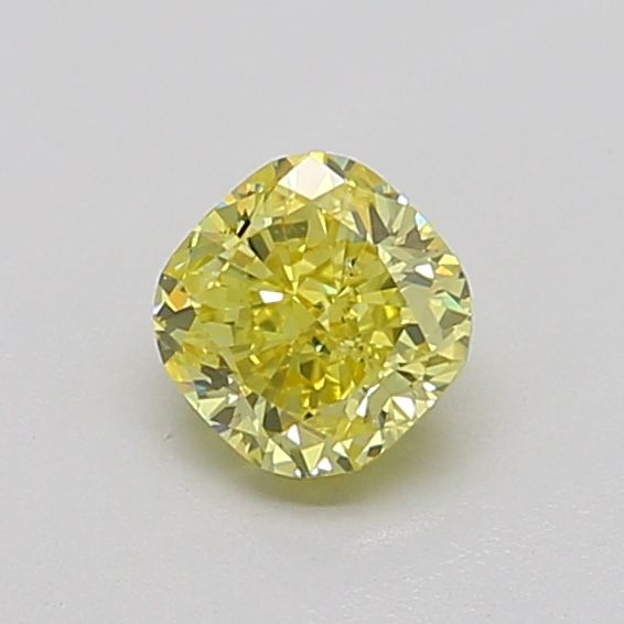 0.53 CT Fancy Intense Yellow CUSHION BRILLIANT
