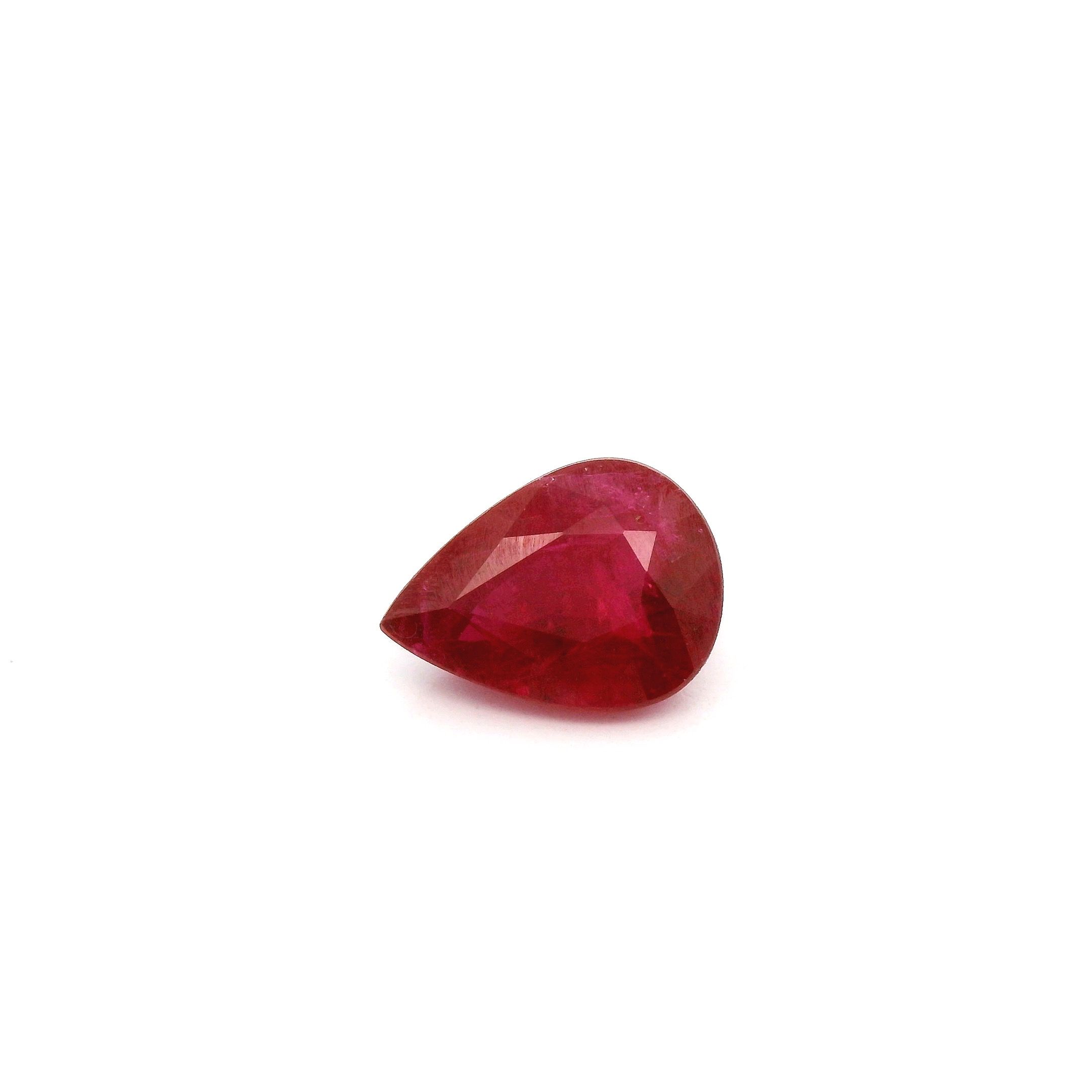 RUBY FACETED 1.31ct RED Intense SI MOZAMBIQUE HEATED