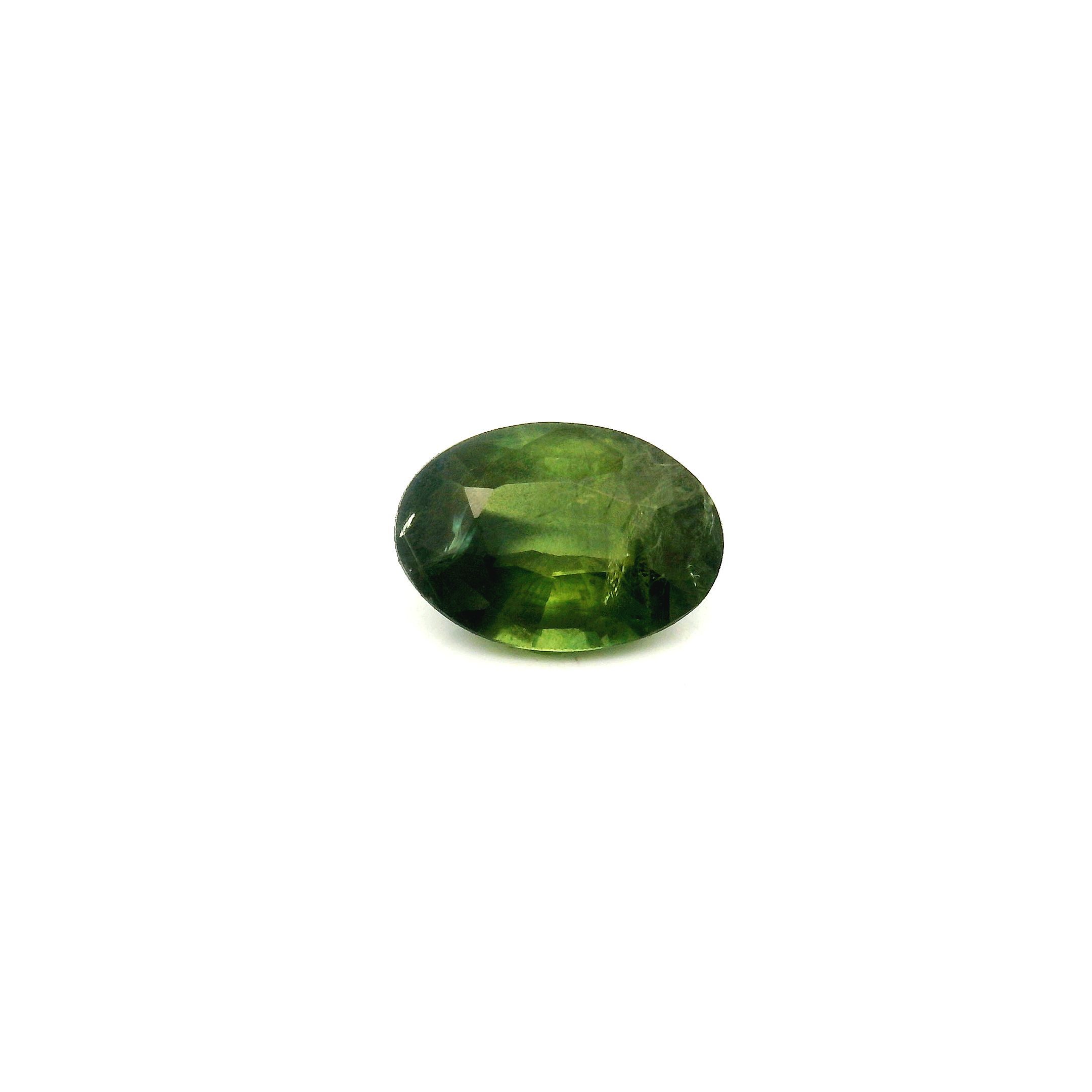 Szafir 1,18 ct, zielony, szlif owalny