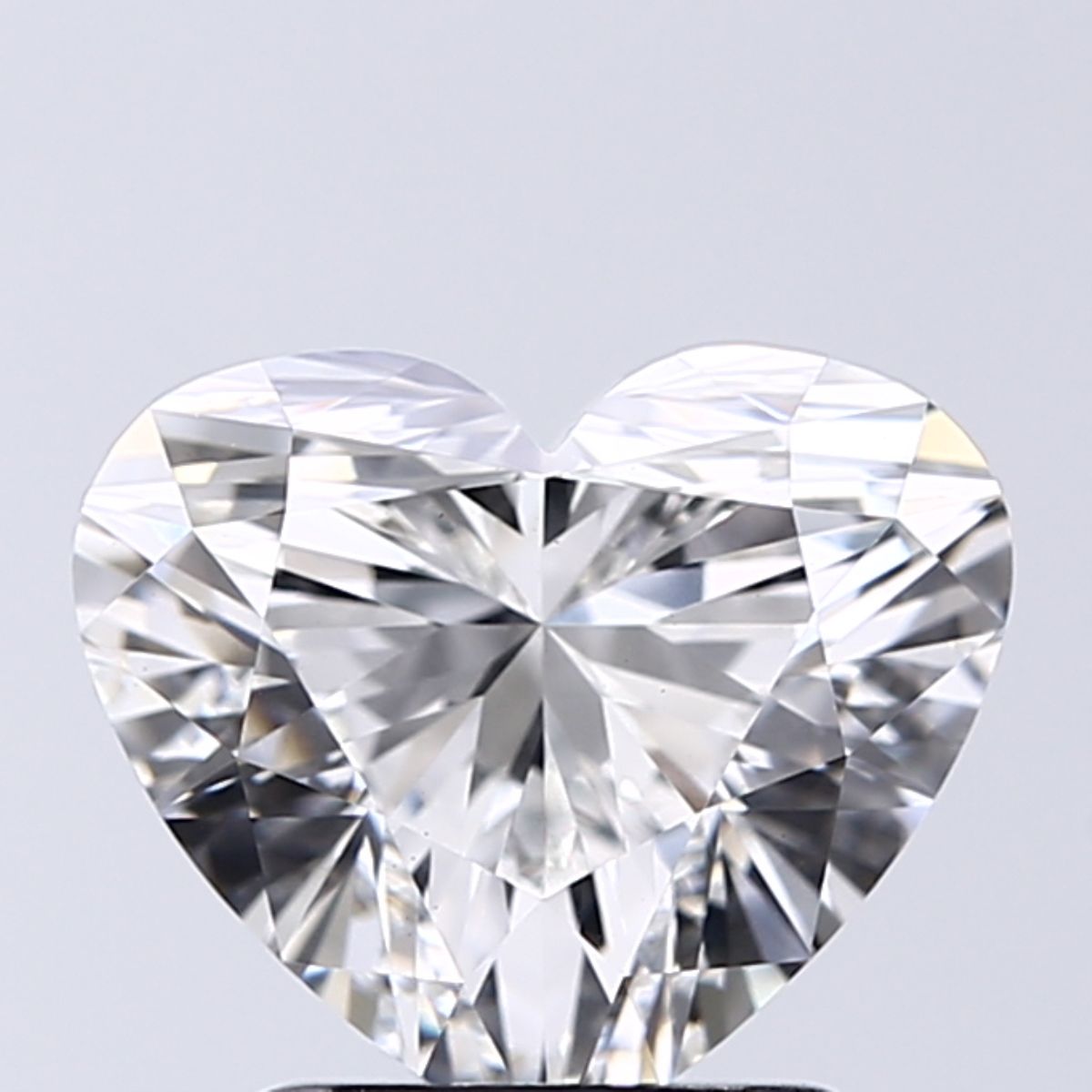 2.01-carat heart diamond with G color, null cut, and VVS2 clarity.