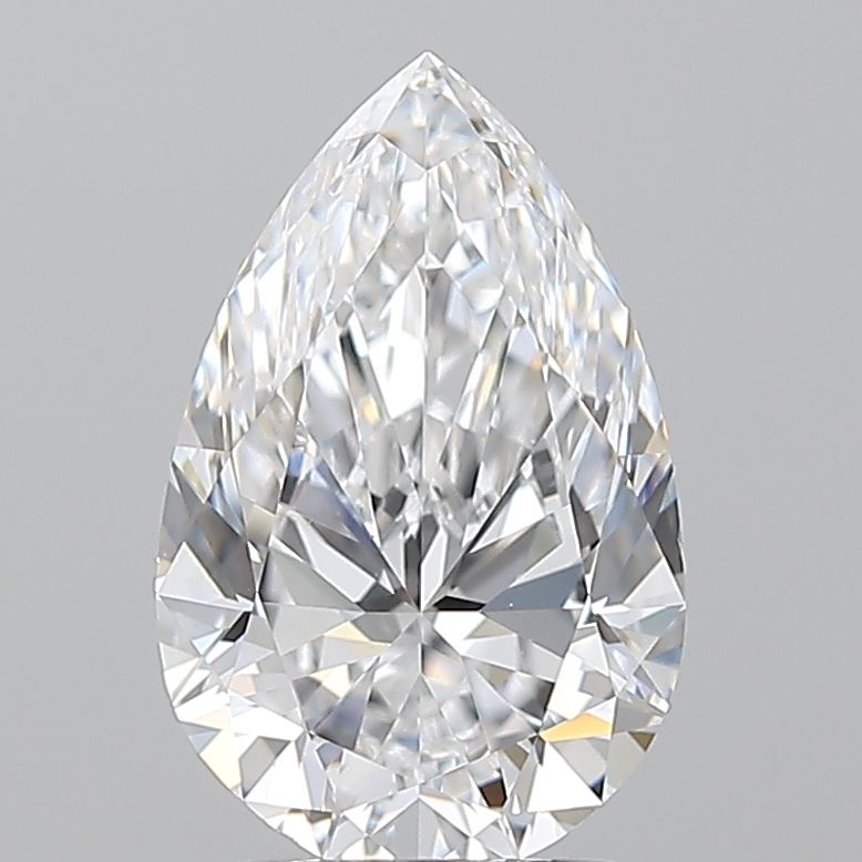 1.7-carat pear diamond with D color, null cut, and VS1 clarity.