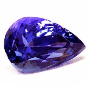 Tanzanit 2,84 ct, niebieski, szlif gruszka