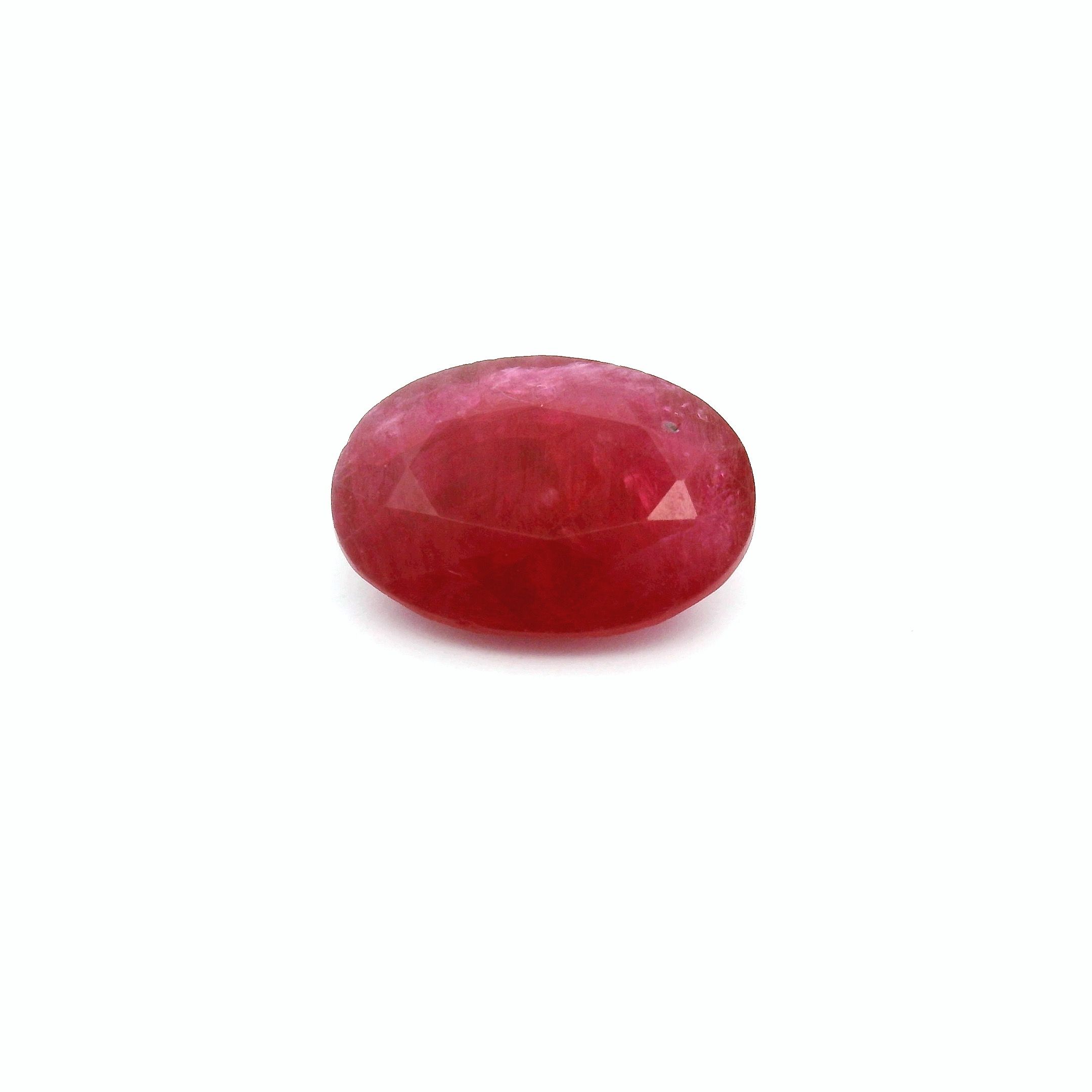 Rubin 2,30 ct, czerwony, szlif owalny
