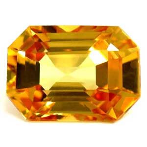 Szafir 1,15 ct, pomarańczowy, szlif szmaragdowy