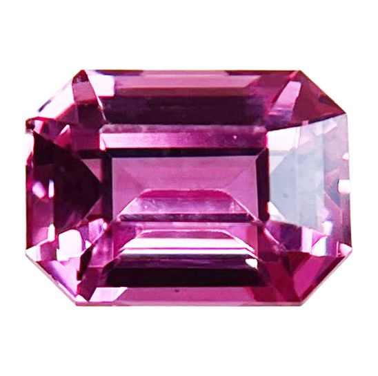 Szafir 2,02 ct, różowy, szlif szmaragdowy