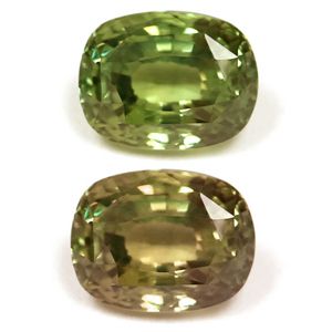 Aleksandryt 1,56 ct, zielony, szlif cushion