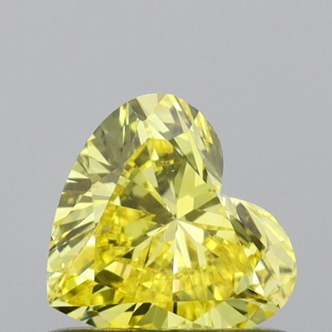 0.52 CT Fancy Vivid Yellow HEART