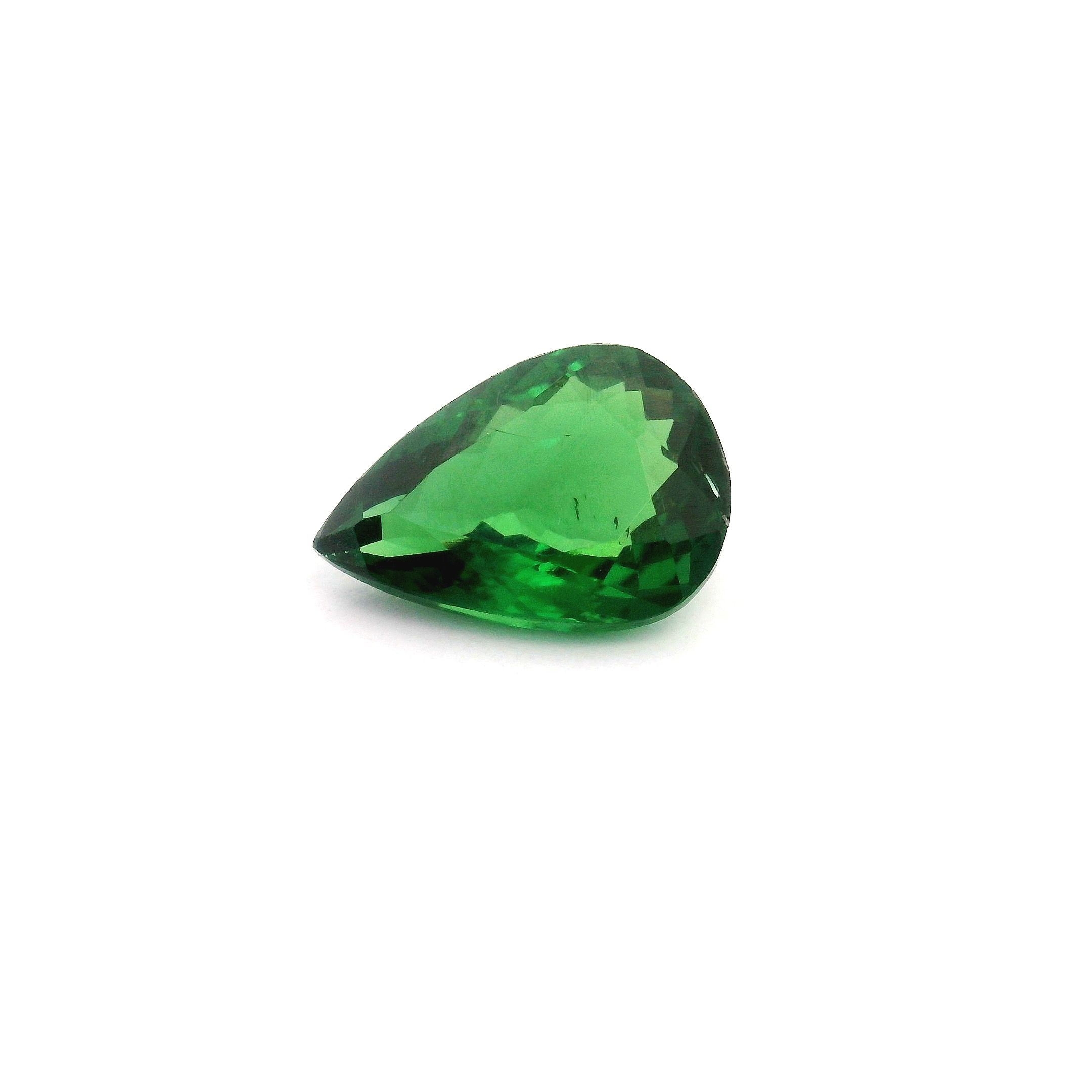 Granat 1,79 ct, zielony, szlif gruszka