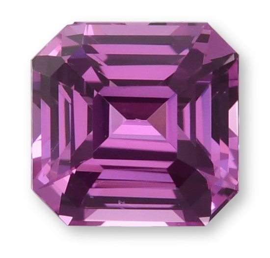 Szafir 2,04 ct, różowy, szlif szmaragdowy