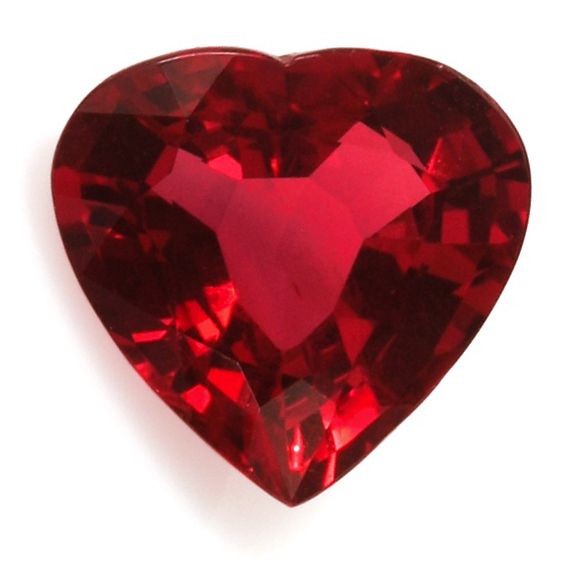 Rubin 1,03 ct, czerwony, szlif serce