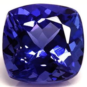 Tanzanit 2,81 ct, niebieski, szlif cushion