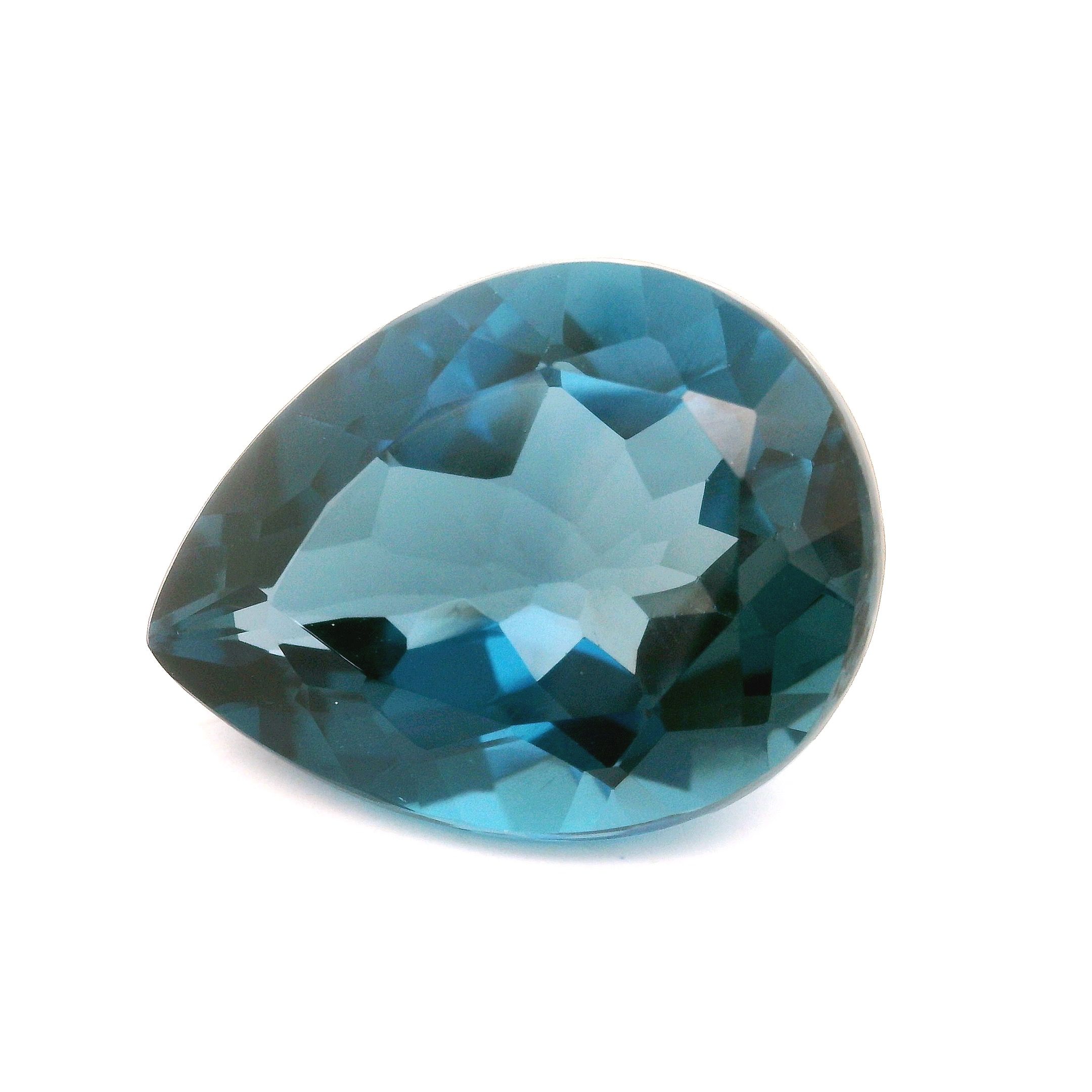 Topaz 19,56 ct, niebieski, szlif gruszka