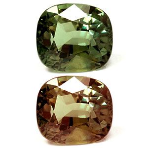Aleksandryt 1,31 ct, zielony, szlif cushion
