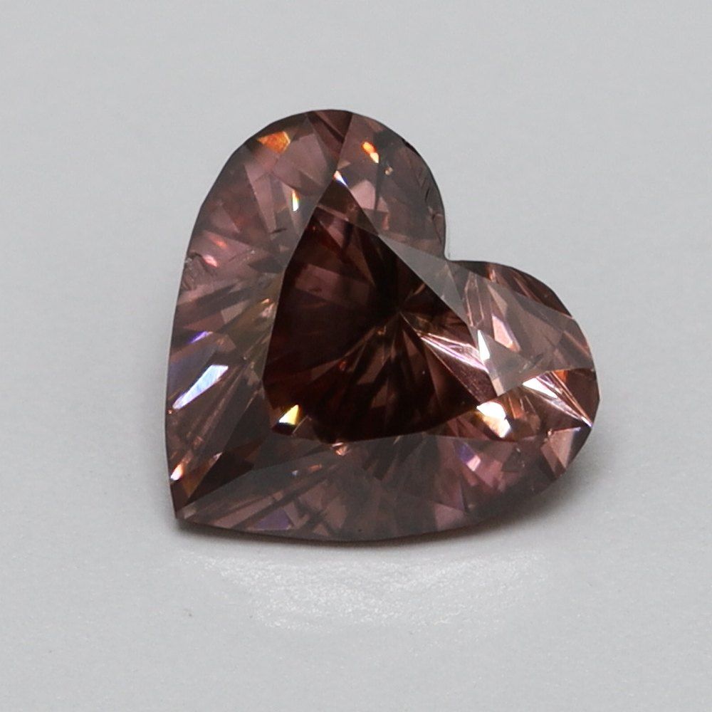 0.47 CT Fancy Vivid Grayish Pink HEART