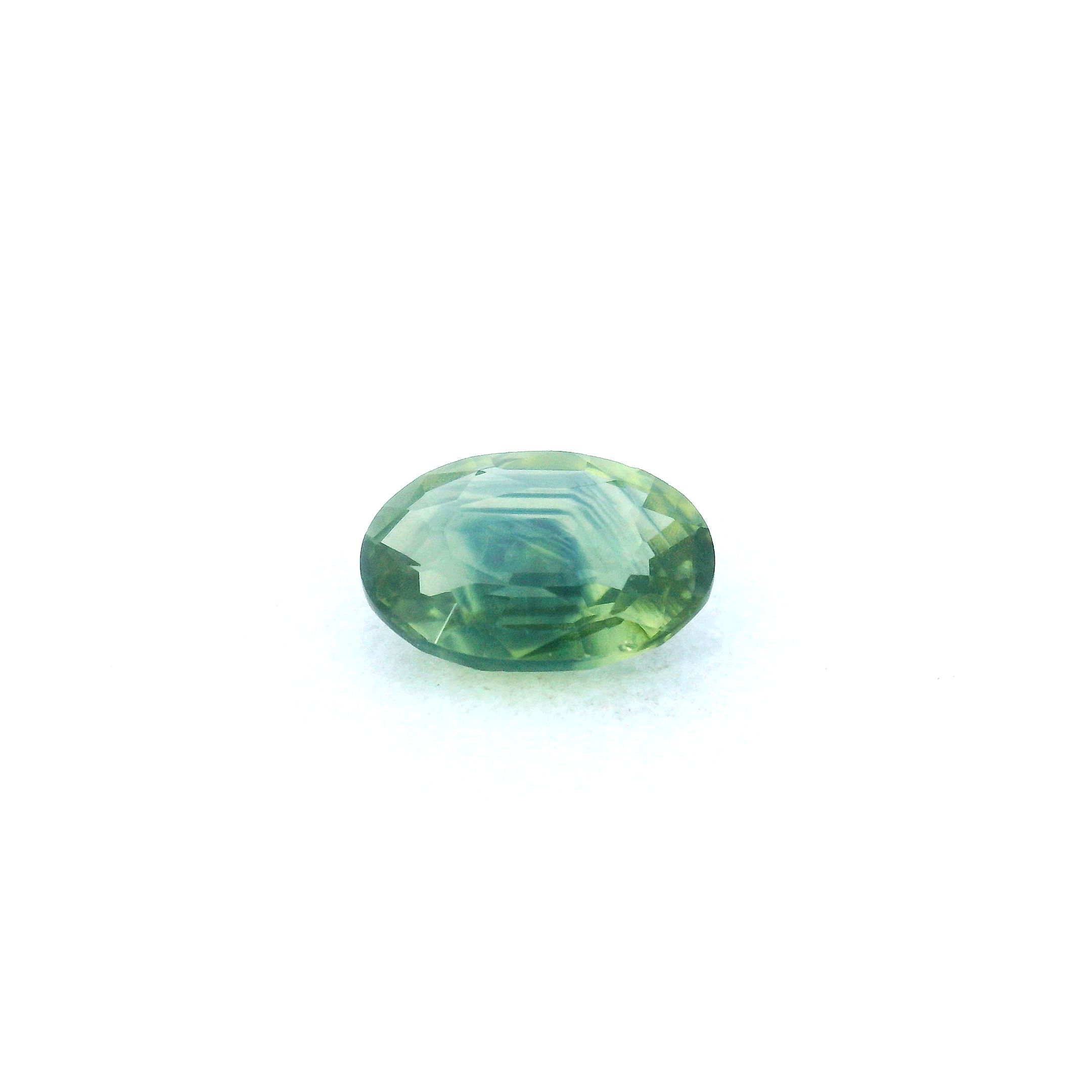 Szafir 1,03 ct, zielony, szlif owalny