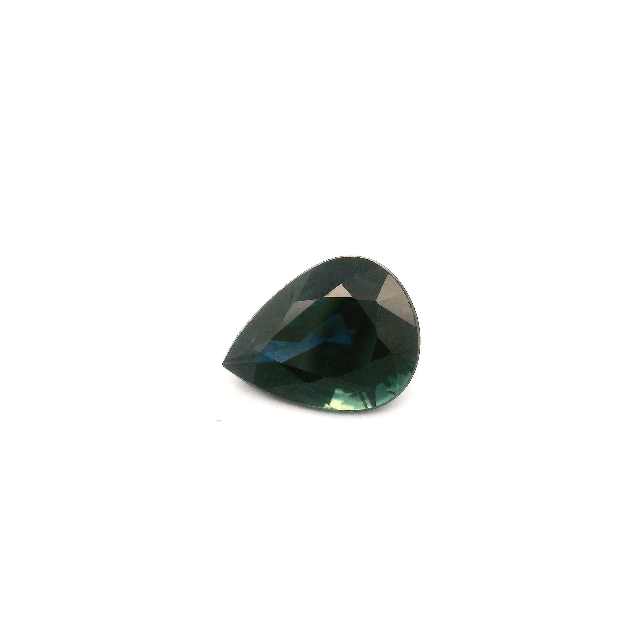 Szafir 1,96 ct, niebieski, szlif gruszka