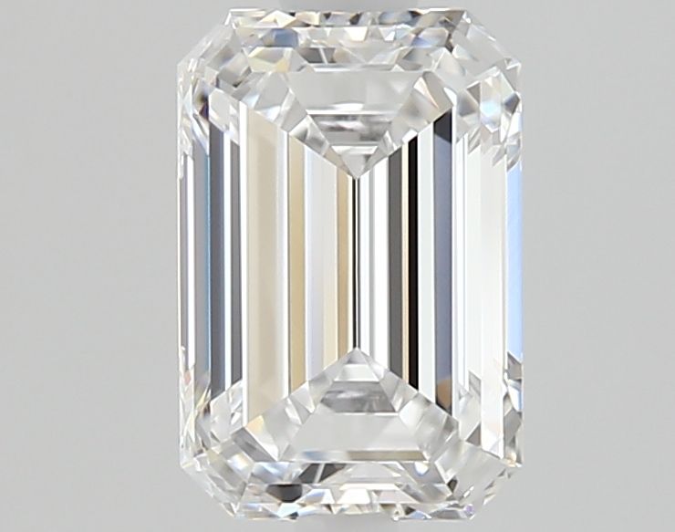 1.07-carat emerald diamond with D color, null cut, and VVS1 clarity.