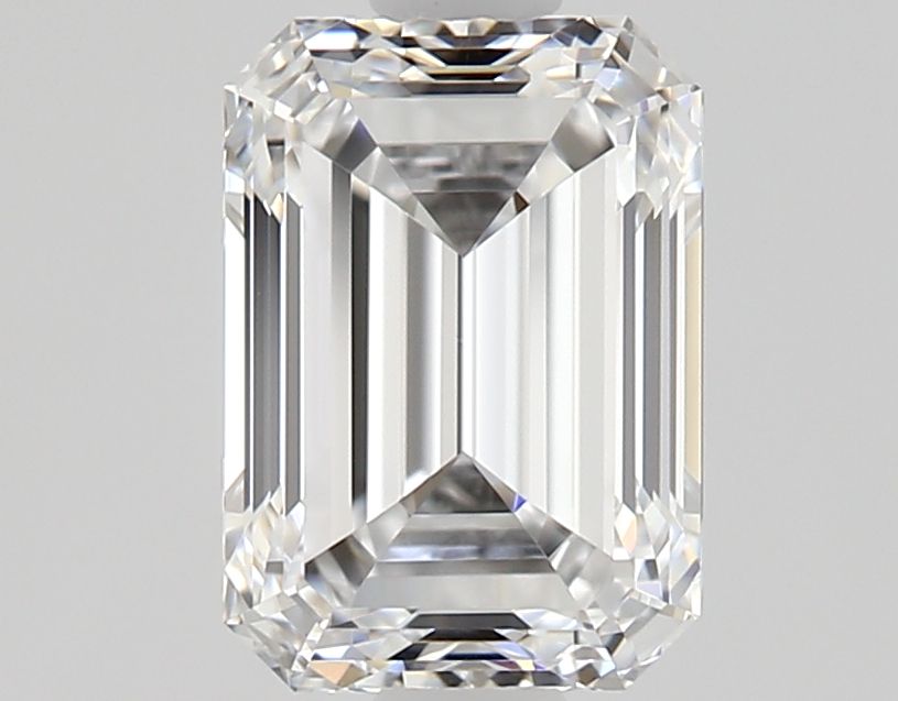 1.02-carat emerald diamond with D color, null cut, and VVS1 clarity.