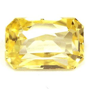 Szafir 1,09 ct, żółty, szlif szmaragdowy
