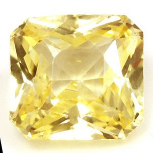 Szafir 1,43 ct, żółty, szlif szmaragdowy