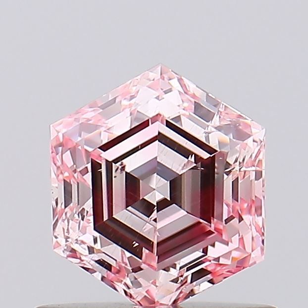 0.73 CT Fancy Intense Pink HEXAGONAL