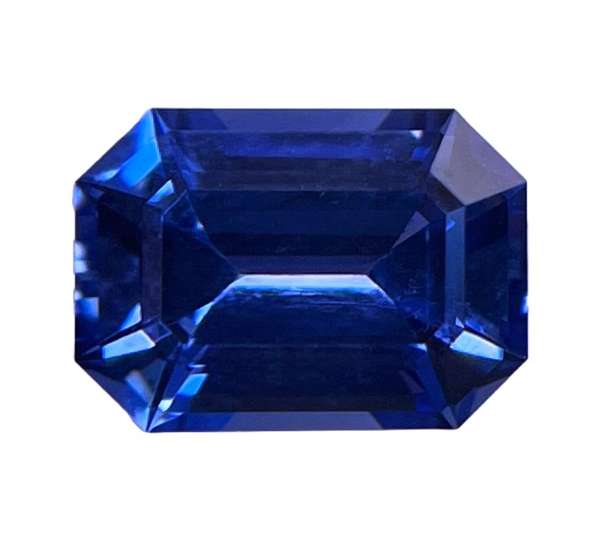 Szafir 2,35 ct, niebieski, szlif szmaragdowy