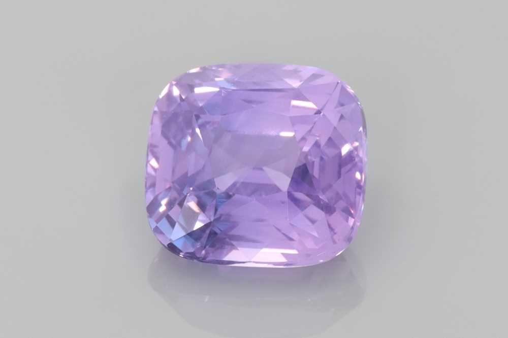 Szafir 5,09 ct, purpurowy, szlif cushion