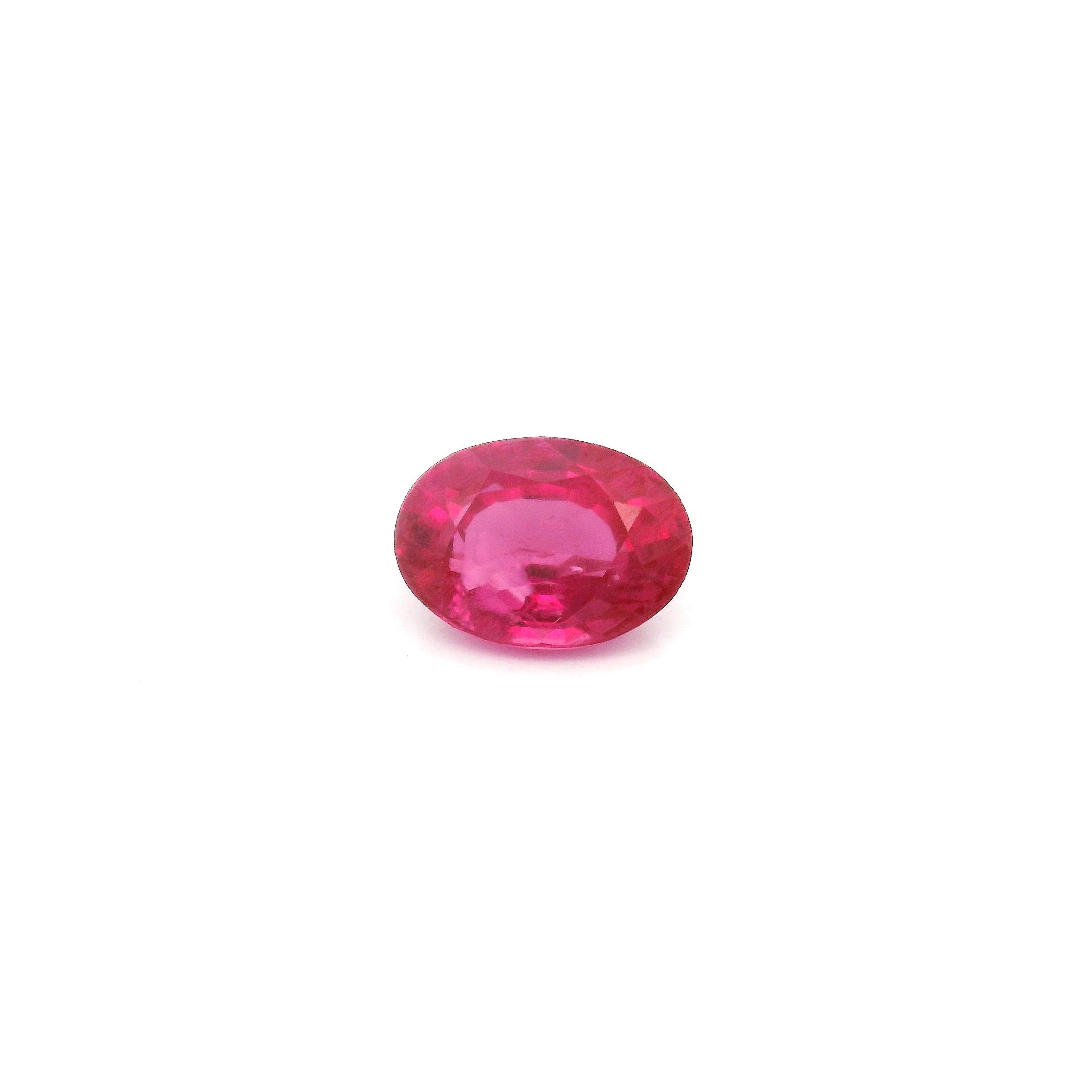 Rubin 1,03 ct, czerwony, szlif owalny
