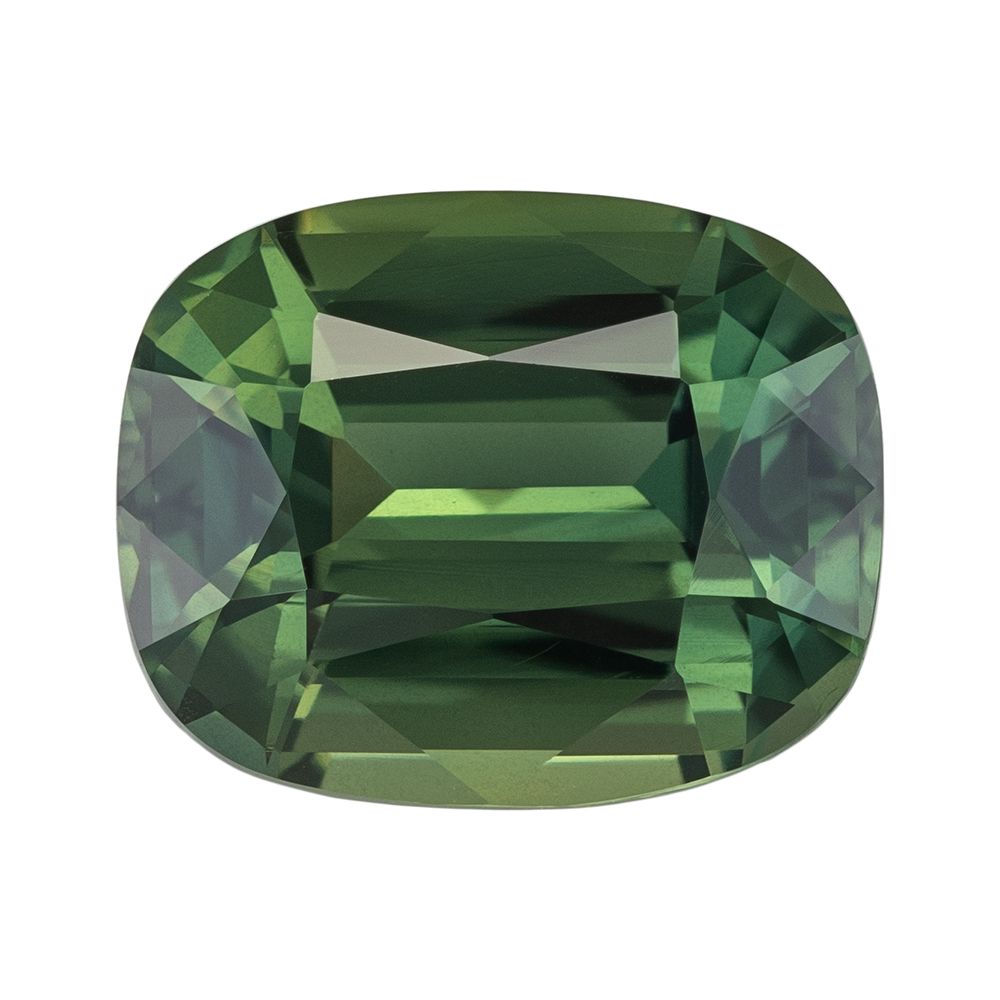 SAPPHIRE FACETED 4.03ct GREEN SI MADAGASCAR HEATED