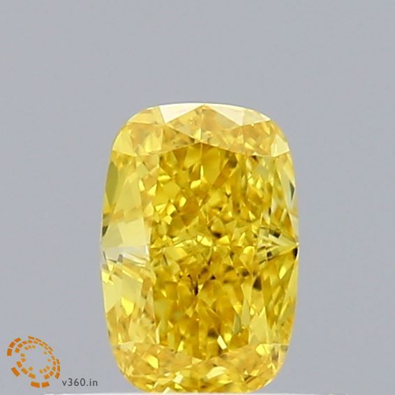 0.31 CT Fancy Vivid Yellow CUSHION MODIFIED