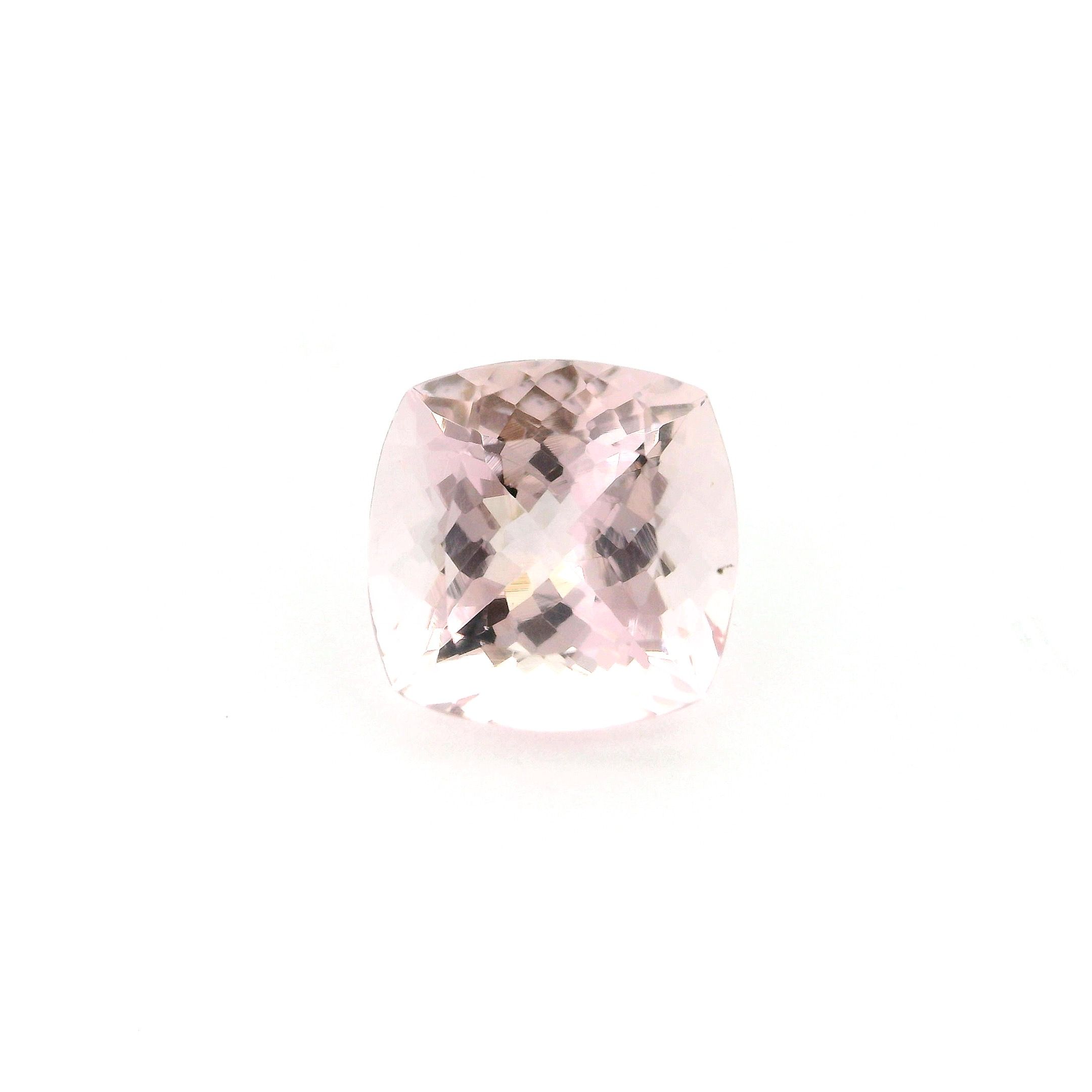 Morganit 4,10 ct, różowy, szlif cushion