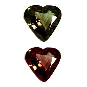 Aleksandryt 2,81 ct, zielony, szlif serce